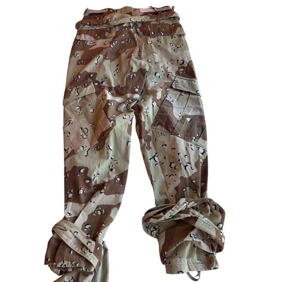 NWT RE/DONE x The Attico Sand Camo Pant Pleated 80's HR Belted Tie Ankle 26 $550 - Picture 6 of 12